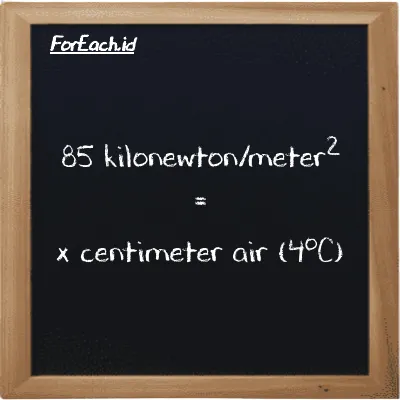 Contoh konversi kilonewton/meter<sup>2</sup> ke centimeter air (4<sup>o</sup>C) (kN/m<sup>2</sup> ke cmH2O)